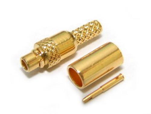 MMCX Plug Crimp Reverse Polarity RG174 Gold